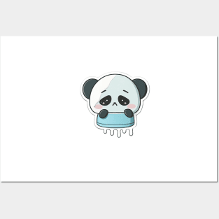 Cute Sad Little Crying Panda Posters and Art